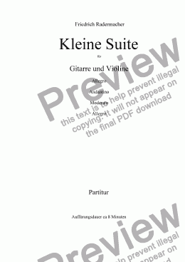 page one of Kleine Suite für Gitarre und Violine