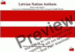 page one of Latvian National Anthem for Brass Quintet (MFAO World National Anthem Series)