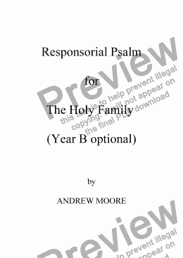 page one of The Holy Family (Year B)