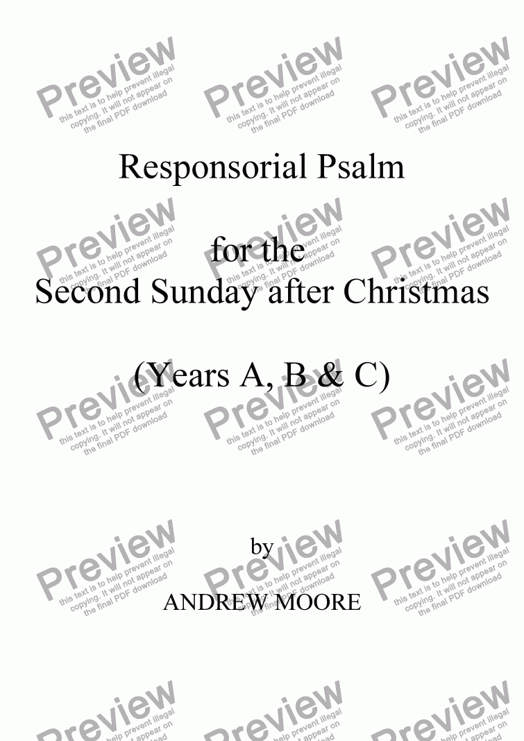page one of Second Sunday after Christmas (Year B)