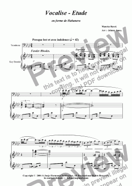page one of Vocalise - Etude   (Trombone and Piano)