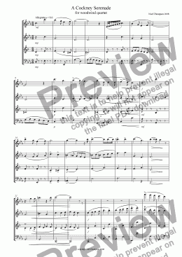 page one of A Cockney Serenade for Woodwind Quartet