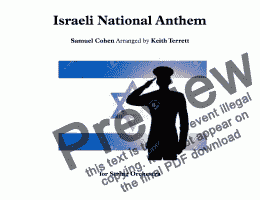 page one of Israeli National Anthem (Hatikvah) for String Orchestra (World National Anthem Series)