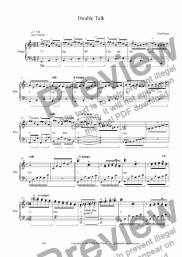page one of Double Talk [Piano solo]