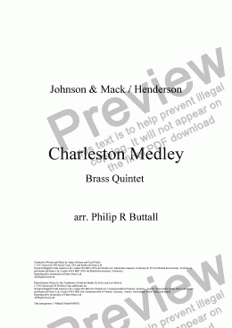 page one of Charleston Medley (Brass Quintet)