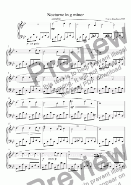 page one of Nocturne in g minor