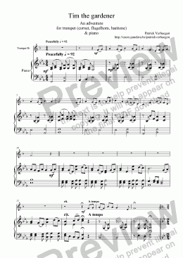 page one of Tim the Gardener (for trumpet & piano)