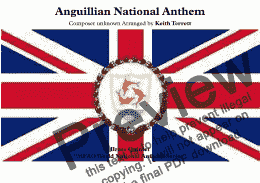 page one of Anguillian National Anthem for Brass Quintet (MFAO World National Anthem Series)