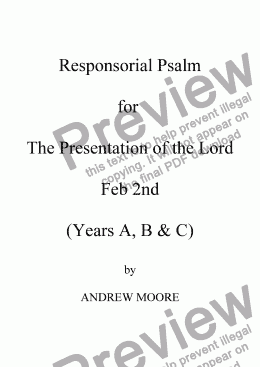 page one of The Presentation of the Lord - 2nd Feb (Year A)