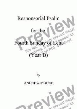 page one of Fourth Sunday of Lent (Year B)