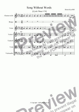 page one of Song Without Words [Cycle Three # 76]