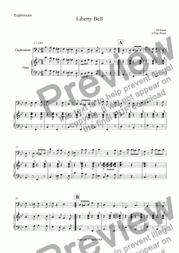 page one of Liberty Bell [J P Sousa] Euphonium + Piano