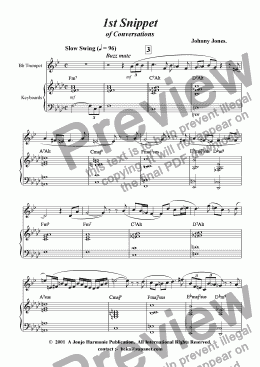 page one of 1st Snippet of Conversations   (Jazz Etudes, Trumpet and Piano)