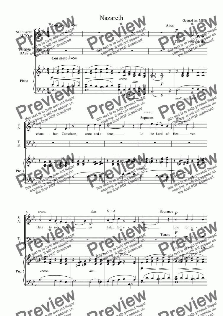 page one of Christmas: Gounod’s Nazareth