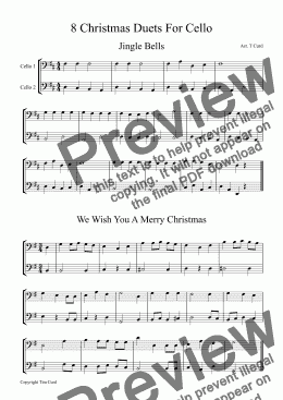 page one of 8 Christmas Duets For Cello