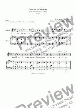 page one of Descant to 'Merton' (Hark! a herald voice is calling) (E major)