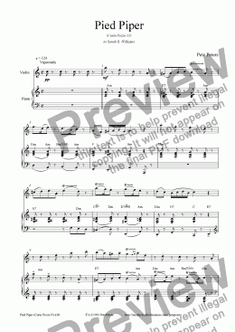 page one of Pied Piper [Violin + Piano]
