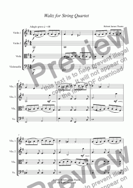 page one of  Waltz for String Quartet