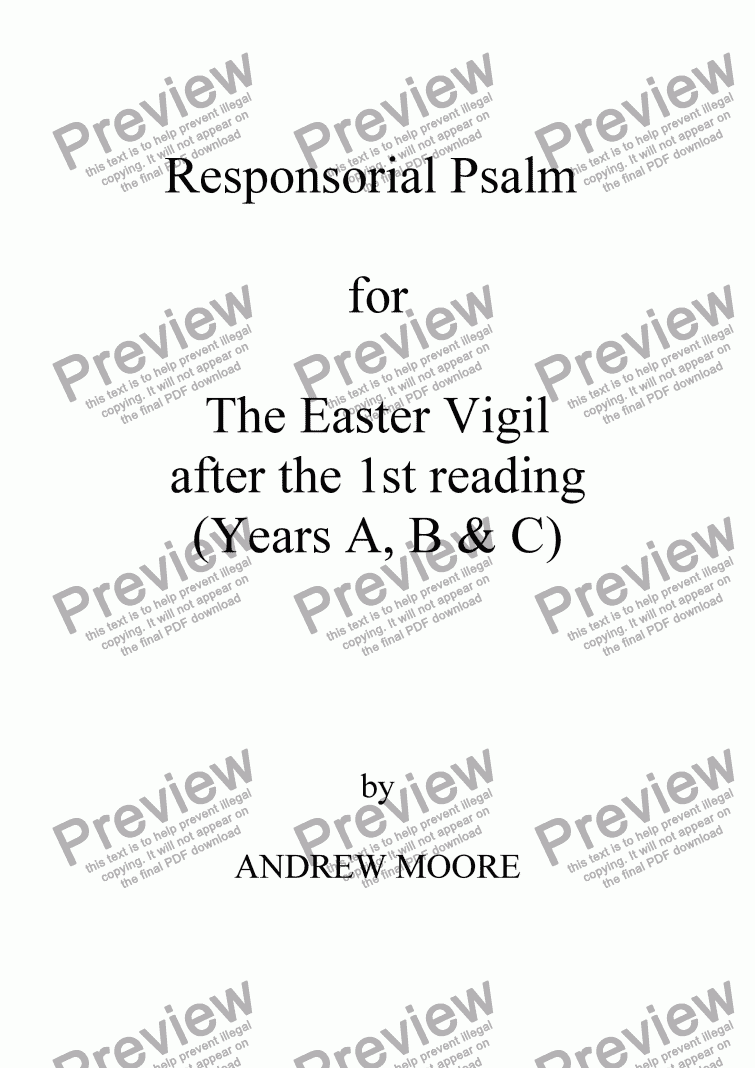 page one of Easter Vigil 1 (Year B)