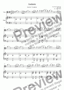 page one of Andante from the 5. Symphony