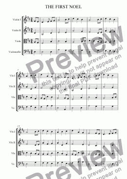 page one of First Noel (String Quartet)