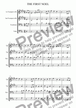 page one of First Noel (Brass Quartet)