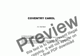 page one of Coventry Carol
