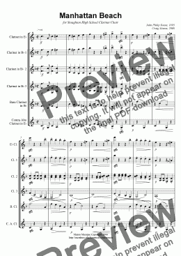 page one of Manhattan Beach (clarinet choir)