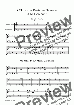 page one of 8 Christmas Duets For Trumpet And Trombone