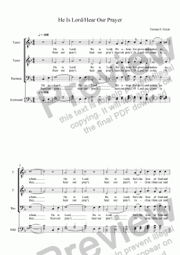 page one of He is Lord - Hear our Prayer (TTB)