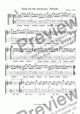 page one of Suite for the Americas:  Prelude