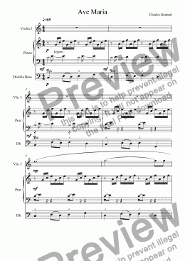 page one of Ave Maria Trio (piano violin double bass)