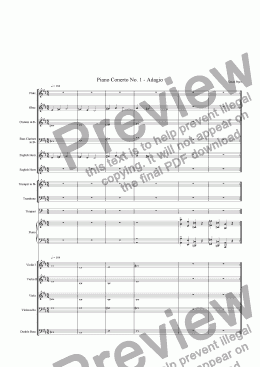 page one of Piano Concerto No. 1 - Adagio