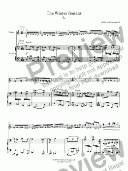 page one of "The Winter Sonata" for violin & piano mvnt.3