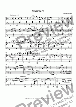 page one of Nocturne No. 3 in D Minor (live mp3!!!)