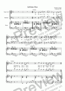 page one of Jubilate Deo - TTB