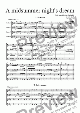 page one of Mendelssohn - Midsummernights Dream