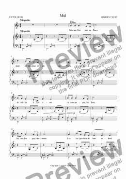 page one of ’Mai’ for voice & piano Op. 1 No.2