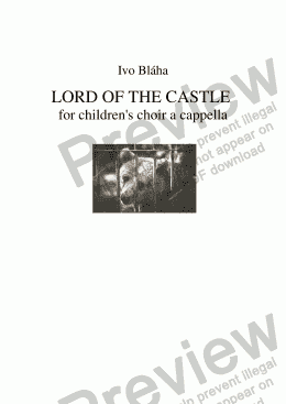 page one of LORD OF THE CASTLE (Zámecký pán) for children’s choir a cappella (English words)