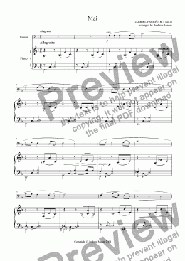 page one of ’Mai’ for bassoon & piano