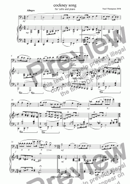 page one of Cockney Song for Cello and Piano