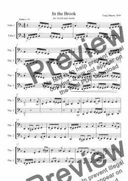 page one of In the Brook (tuba duet)