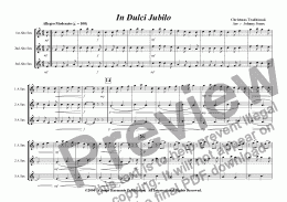 page one of In Dulci Jubilo   (Christmas  3 Saxophones  AAA  or  AAT)