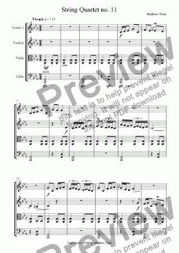 page one of String Quartet no. 11