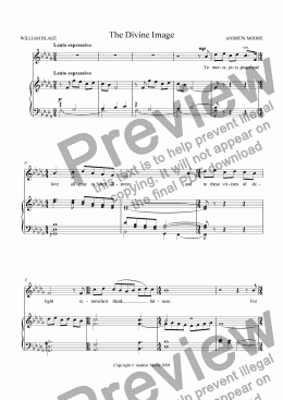 page one of ’The Divine Image’ for Voice & piano