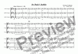 page one of In Dulci Jubilo   (Christmas  3 Bb Trumpets)