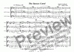 page one of Sussex Carol, The   (Christmas,  3 Bb Trumpets)