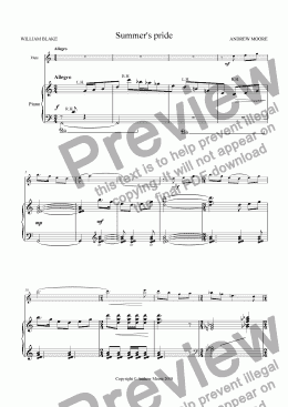 page one of ’Summer’s Pride’ for Flute & piano