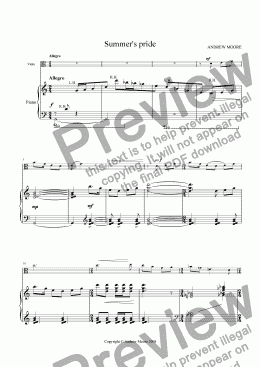 page one of ’Summer’s Pride’ for Viola & piano