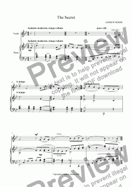 page one of ’The Secret’ for Violin & piano